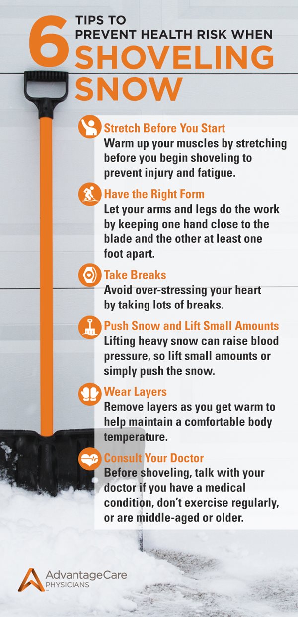 铲雪时的 6 个健康风险预防提示