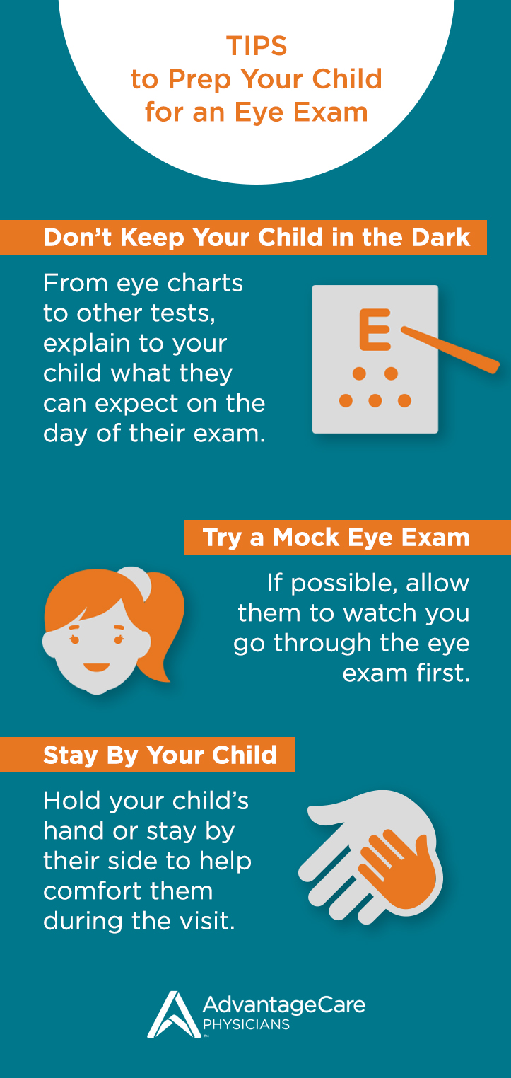 关于让孩子做眼科检查准备的提示